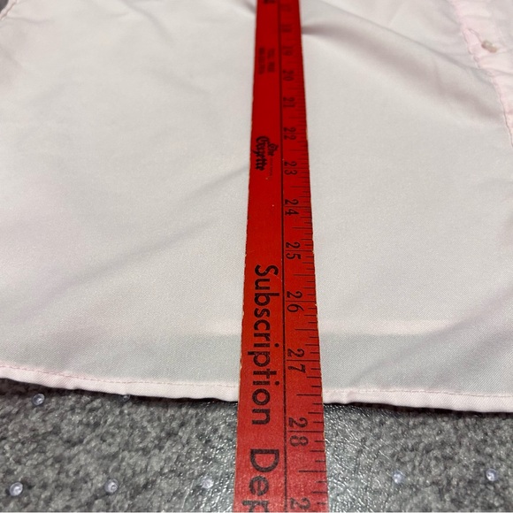 Vintage Button Down Pink Ruffled Shirt Short Sleeve L/XL Brian Michelle - Picture 6 of 6